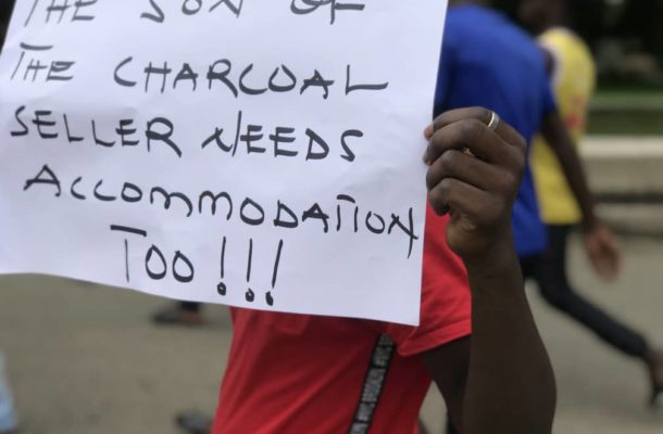 KNUST students protest over exorbitant private hostel fees