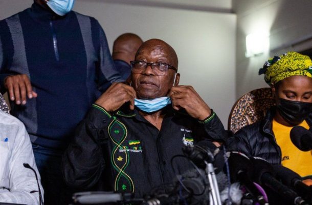 Former president Jacob Zuma hands himself in to South African police to begin jail term