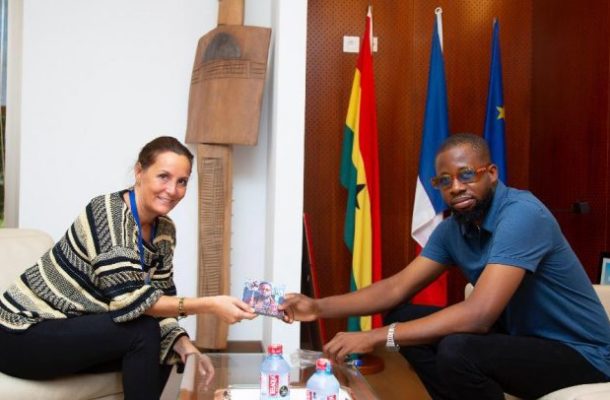 DJ Sly Presents New Album To French Ambassador To Ghana