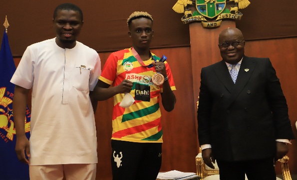 Olympic bronze winner Samuel Takyi rewarded with $15,000 and a car by Prez Akufo-Addo