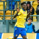 Zuberu Sharani scores to earn a point for his Slovakian side DAC 1904
