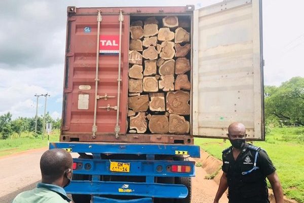 Savelugu Police Impounds Truck Loaded With Rosewood