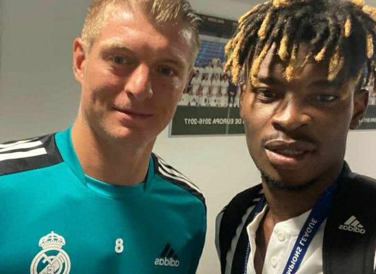 Sheriff Tiraspol's Edmund Addo spotted with his idol Toni Kroos after Real Madrid win