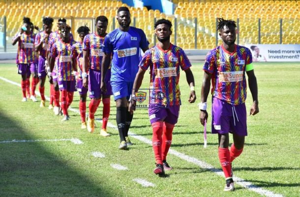 Hearts arrive in Obuasi for AshGold clash with a 24 man squad