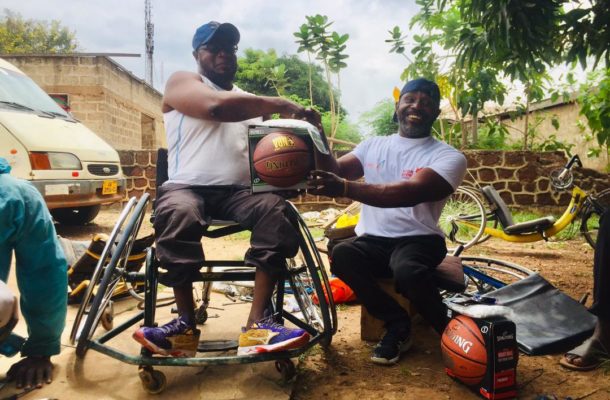 Botsyo Nkegbe fulfills promise made to Bono Region wheelchair Basketball.