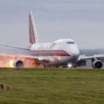 Plane bursts into flames on runway after ‘botched landing’ at UK Airport