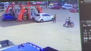 VIDEO: CCTV camera captures moment robber steals Bolt driver's GHC6,000 in Kumasi