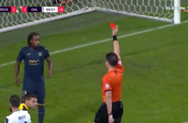 VIDEO: Majeed Ashimeru sees red for Anderlecht after Luis Suarez like handball save on goal line