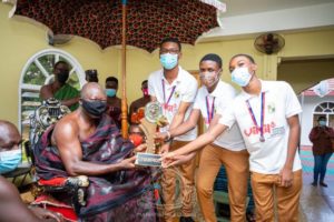 NSMQ 2021: Prempeh College presents trophy to Otumfuo [Photos]