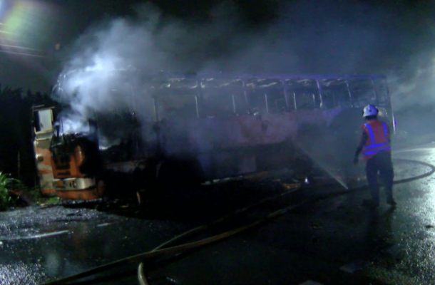 PHOTOS: 63 passengers escape death as MMT Bus catches fire