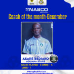 Coach Asare Bediako named NASCO Coach of the month December