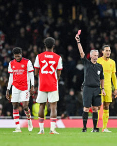 Carabao Cup: Thomas Partey sees red as he loses two matches in two days