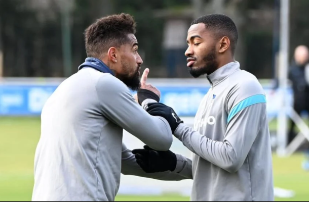 KP Boateng in feisty exchanges with Hertha Berlin teammate at training grounds
