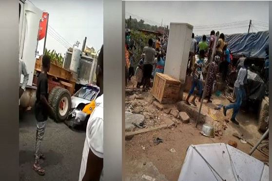 Articulator truck crashes six including kenkey sellers to death at Nsawam
