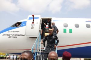 PHOTOS & VIDEOS: Super Eagles touch down in Kumasi for Ghana clash
