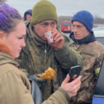 Video of Ukrainians feeding a captured Russian soldier pops up