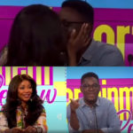 Stephanie Benson kisses presenter, leaves him dumbfounded
