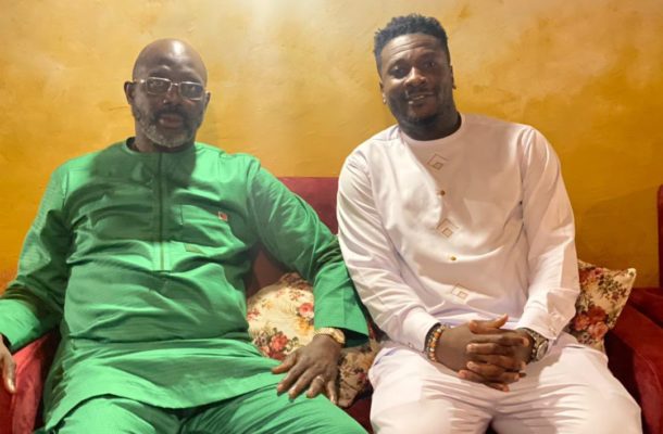 Asamoah Gyan joins Liberian Prez George Weah other stars to open Invincible Sports Park