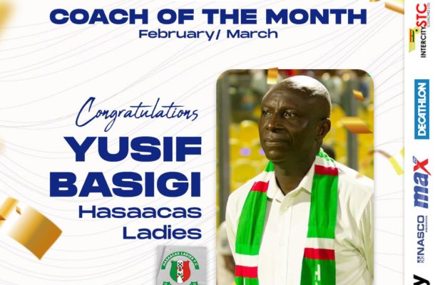 Yusif Bassigi adjudged as NASCO coach of the month for February -March