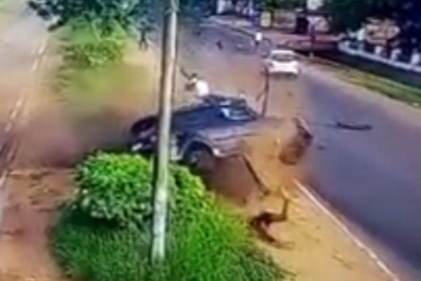 Surveillance camera captures horrific accident on Labone Junction (Video)