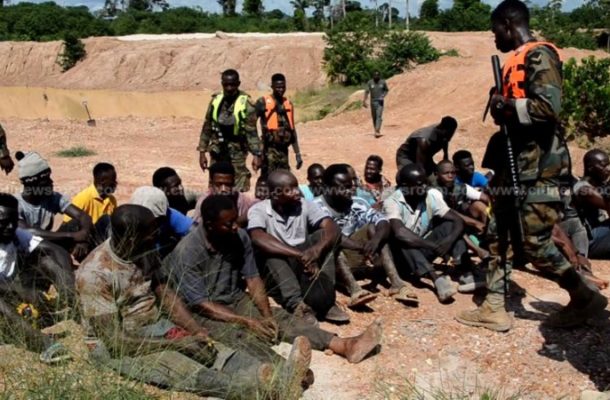 26 sand winners arrested at galamsey site, mining equipment destroyed