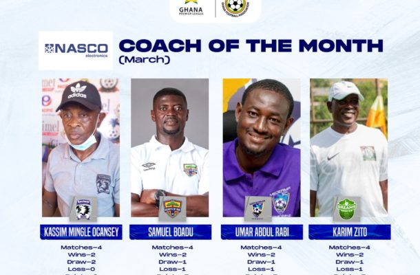 Four coaches nominated for NASCO coach of the month March