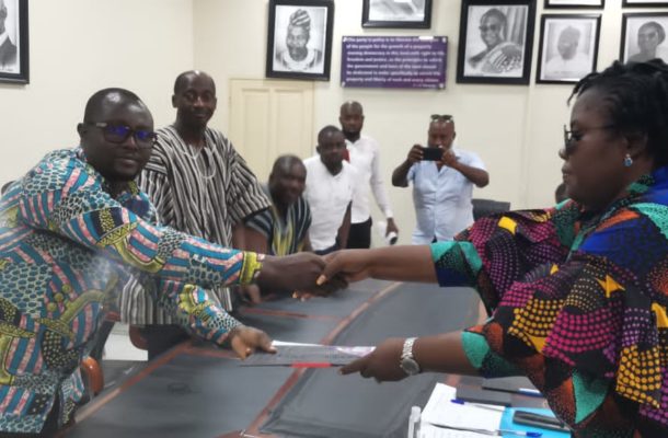 Delegates storm NPP head office to pick nomination forms for Charles Bissue