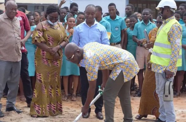 Ghana Gas cuts sod for construction of 3-unit classroom block for Three Town SHS