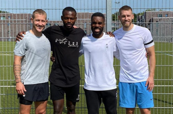 Kusi Kwame, Kevin-Okyere Weidlich train with Aron Hunt, Lewis Holtby