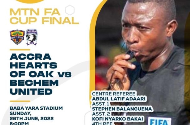 Referee Latif Adaari to handle MTN FA Cup finals on Sunday