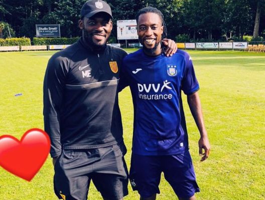 Majeed Ashimeru meets Michael Essien after returning to action