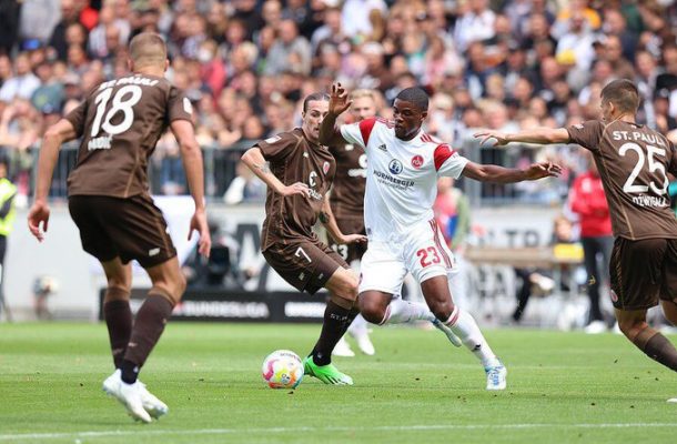 Kwadwo Duah scores for Nuremberg in Bundesliga II debut against St Pauli