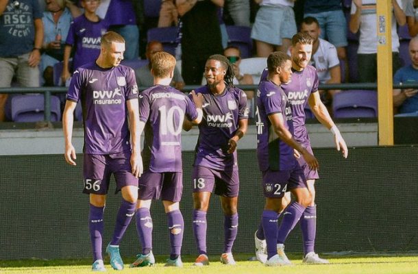 Majeed Ashimeru scores for Anderlecht in opening day win over KV Oostende