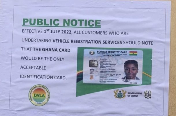 Confusion hits DVLA as it starts ‘no Ghana Card, no vehicle registration’ policy