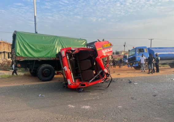Military vehicle, trotro crash on Dawhenya road