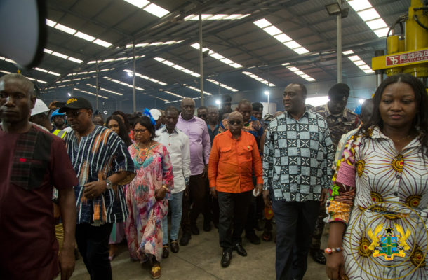 Akufo-Addo commissions 1D1F factories In Awutu Senya West, Gomoa East