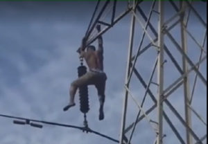 VIDEO: Man electrocuted after climbing high-tension pole at Kasoa