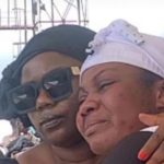 Empress Gifty sheds tears at burial of her grandma and sister
