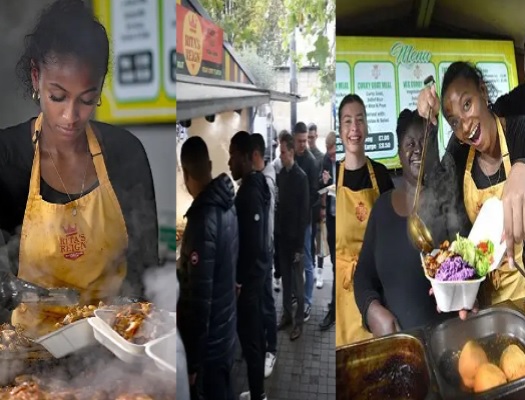 PHOTOS: Queues formed across Piccadilly Gardens for food sold by a Ghanaian family