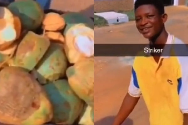 ‘Beasts of No Nation’ actor Strika spotted selling coconuts