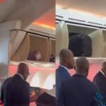 Watch video of Prez Akufo-Addo boarding a commercial flight to support Black Stars in Qatar
