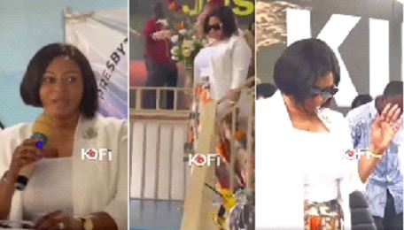 Watch Adwoa Safo's first public appearance upon return, thanks God for a challenging 2021