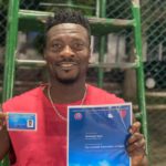 Asamoah Gyan receives his UEFA licen B coaching badge