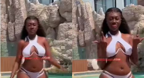 Hajia Bintu shows off her bikini body as she models a tiny swimsuit