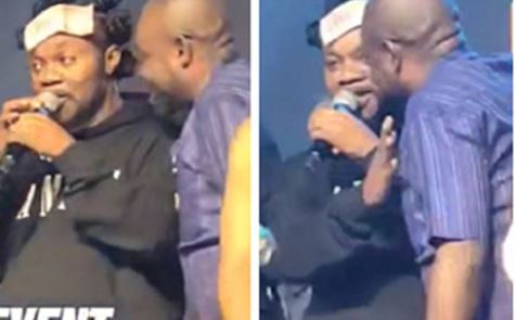 'Angry' Daddy Lumba stops a fan from spraying money on him on stage