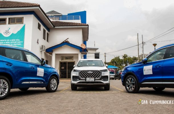 Tanink Ghana Limited delivers three SUV Chery vehicles to GFA