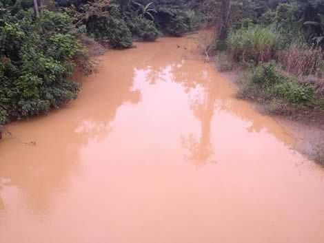 Illegal Miners block Birim river; destroy hectares of farmlands
