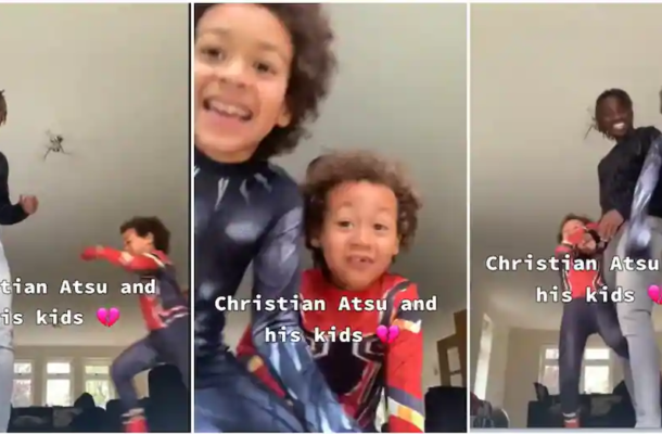 VIDEO: Watch lovely dad and kids moment between Christian Atsu and his kids