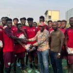 Razak Pimpong donates footballs to Dreams FC