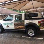 Branded vehicle of Asanteman task force against illegal mining pops up